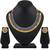 Golden Ball With Blue Stone Traditional Brass Necklace Jewellery Set With Earrings For Women Girls